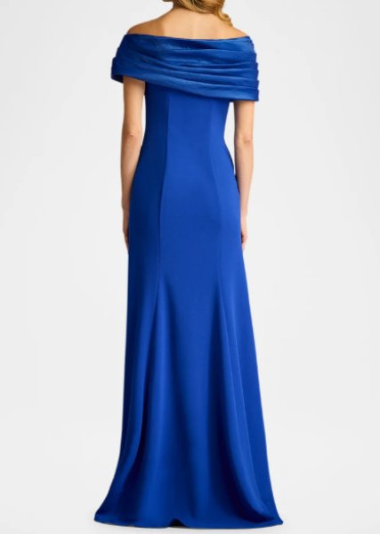 画像2: Tadashi Shoji タダシショージ  DALTON Contrast Off-Shoulder Gown ブルー (2)