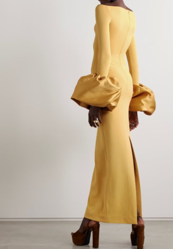 画像2: Solace London ソレイスロンドン  Talia off-the-shoulder gown イエロー  01131 (2)