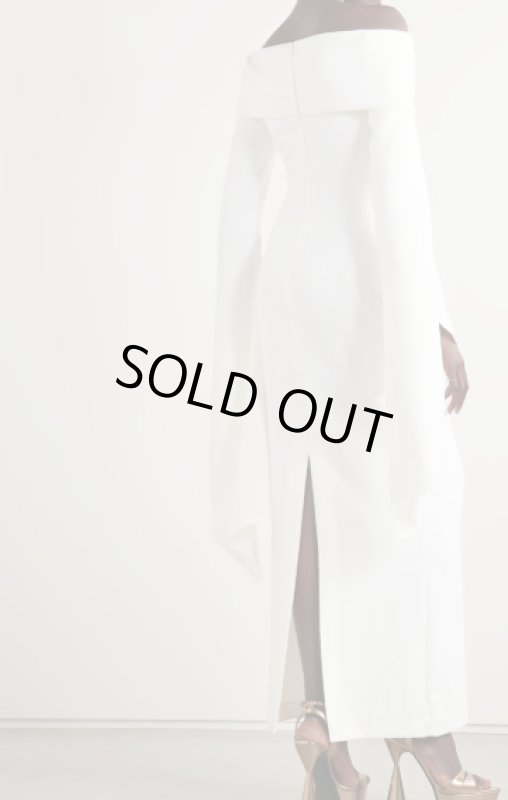 画像2: Solace London ソレイスロンドン  Arden draped off-the-shoulder maxi dress クリーム  01091 (2)