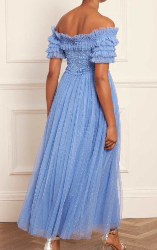 画像2: セール！Needle & Thread ニードル&スレッド   Midsummer Lace Bodice Off-Shoulder Gown　ブルー (2)