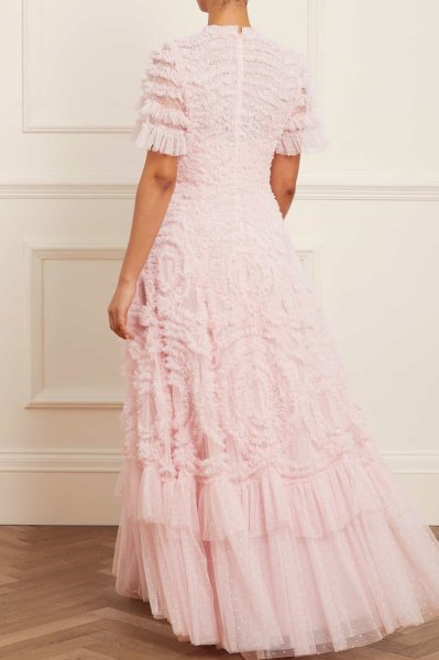 画像2: Needle & Thread ニードル&スレッド    Verity Ruffle V-Neck Gown Blush Pink  12251 (2)