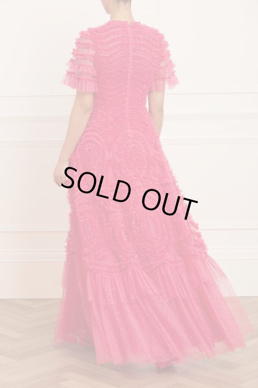 画像2: Needle & Thread ニードル&スレッド    Verity Ruffle V-Neck Gown　Azalea Pink  12251 (2)