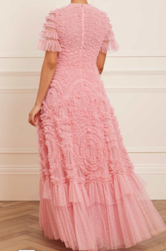 画像3: Needle & Thread ニードル&スレッド    Verity Ruffle V-Neck Gown　Rose Quartz  12251 (3)