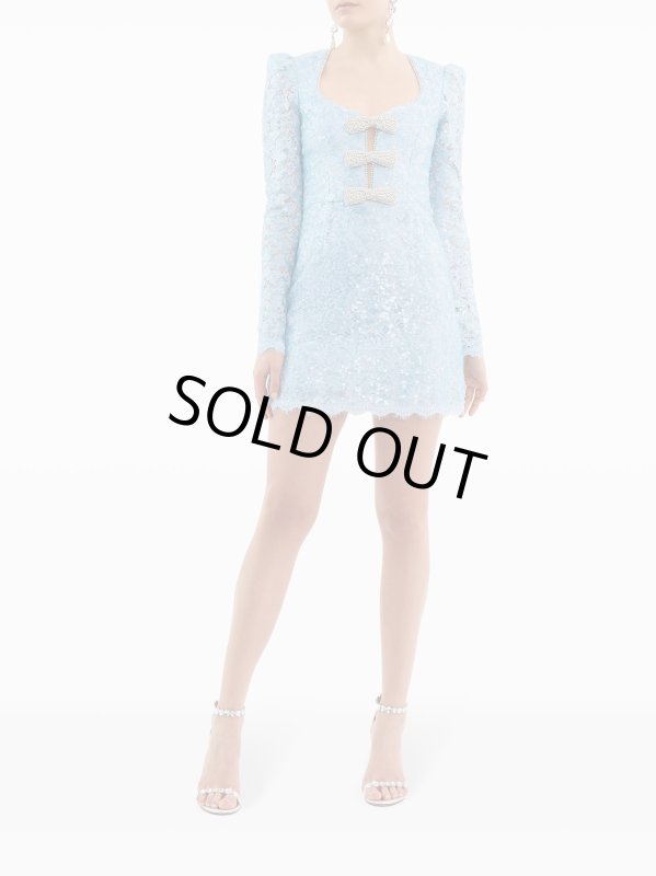 画像1: 【パリス、ニッキーヒルトン愛用】Rebecca Vallance レベッカヴァランス  Leyla long Sleeve Mini Dress ブルー (1)