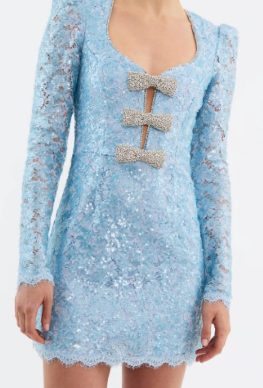 画像3: 【ニッキーヒルトン愛用】Rebecca Vallance レベッカヴァランス  Leyla long Sleeve Mini Dress ブルー (3)