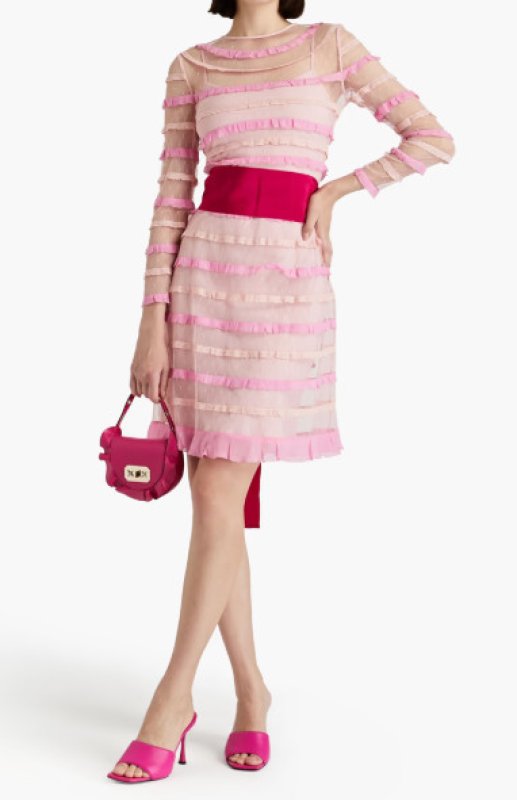 画像1: セール！RED Valentino レッドヴァレンティノ  Grosgrain-paneled tiered ruffled dress 01021 (1)