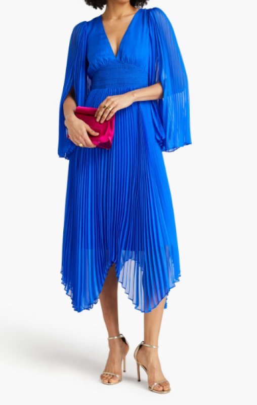 画像1: セール！Alice + Olivia アリスアンドオリビア　  プリーツシフォンワンピース (1)