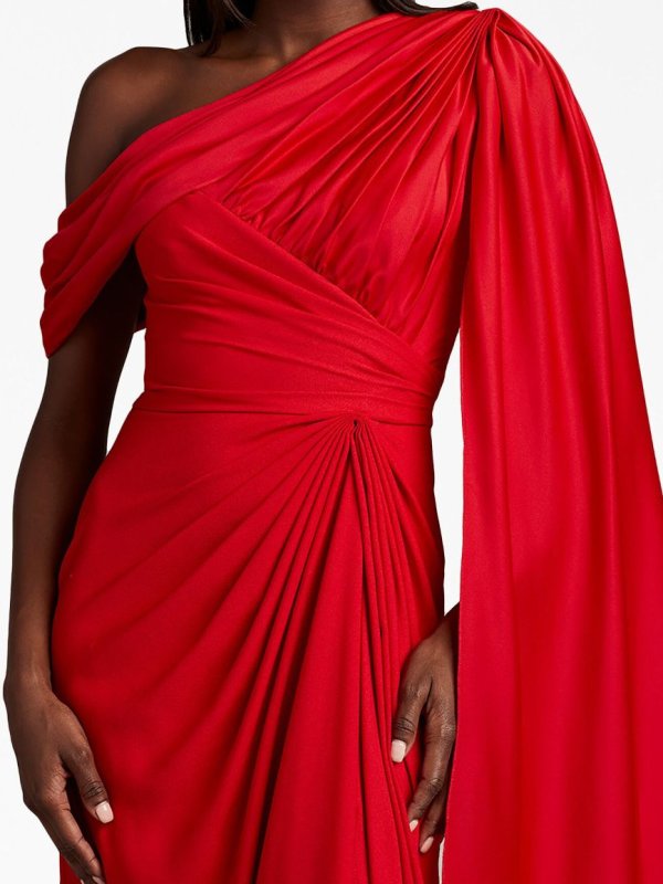 画像4: 再販売セール！【アンミカさん愛用】Tadashi Shoji  タダシショージ   EMBER  ケープスリーブドレス　レッド  04071 (4)