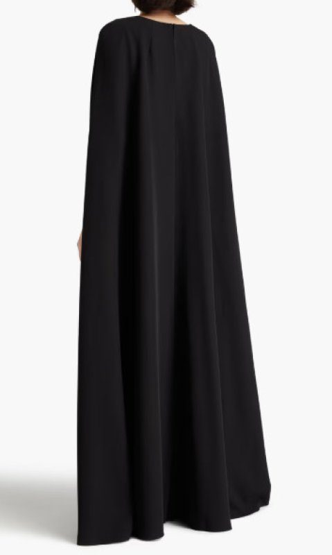 画像2: 1/19までセール！ Marchesa Notte マルケッサノッテ　ケープ風ロングドレス  ブラック (2)