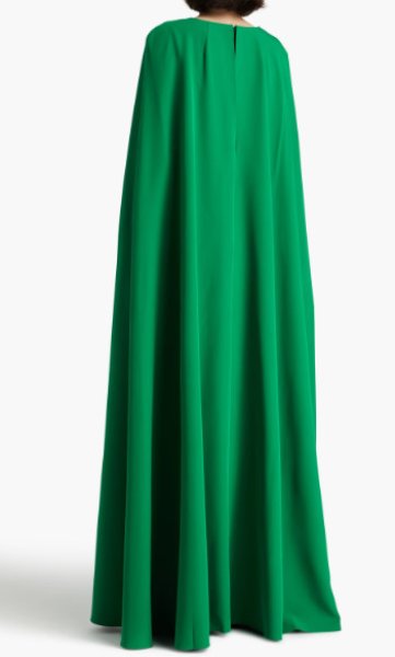 画像2: セール! Marchesa Notte マルケッサノッテ ケープ風ロングドレス  グリーン (2)