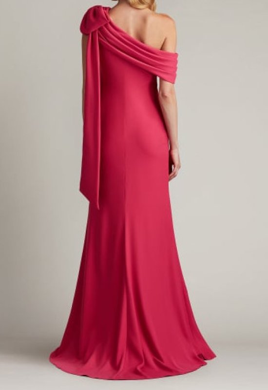 画像2: Tadashi Shoji タダシショージ   cassia ワンショルダー Gown  フューシャピンク系 (2)