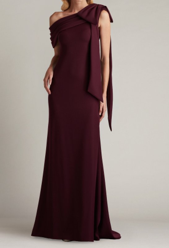 画像1: Tadashi Shoji タダシショージ   cassia ワンショルダー Gown  パープル系. 20802 (1)