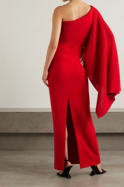 画像2: Solace London ソレイスロンドン  Lillia ワンショルダードレス  01231 (2)