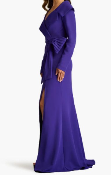 画像4: Tadashi Shoji タダシショージ   Boleyn Portrait Collar Gown パープル系 (4)