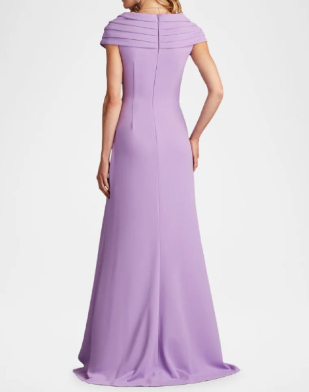 画像2: Tadashi Shoji タダシショージ  　Talise Waterfall Flounce Gown パープル系  03071 (2)