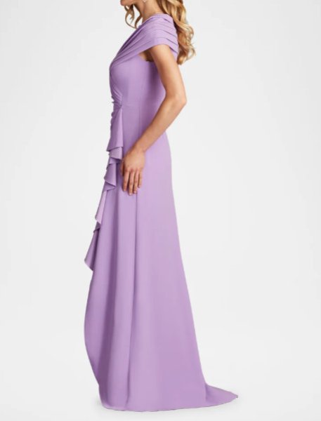 画像3: Tadashi Shoji タダシショージ   Talise Waterfall Flounce Gown パープル系  03071 (3)