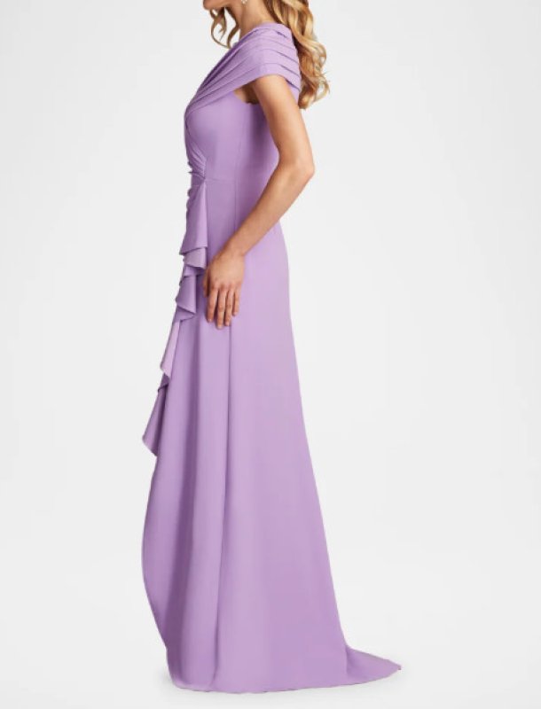 画像3: Tadashi Shoji タダシショージ  　Talise Waterfall Flounce Gown パープル系  03071 (3)