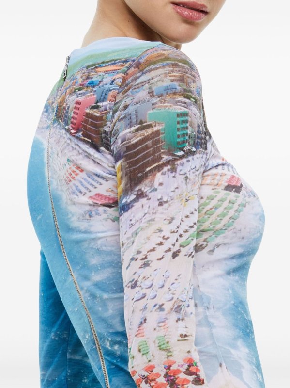 画像3: セール！Alice + Olivia アリスアンドオリビア Delora Fitted dress   whispering waves  02141 (3)