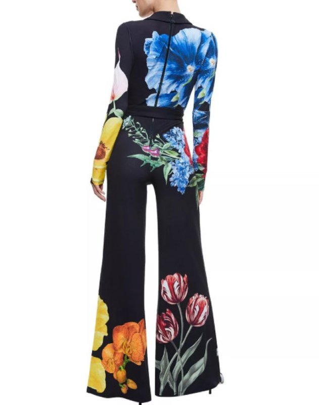 画像2: セール！Alice + Olivia アリスアンドオリビア　 Melinda 花柄ワイドレッグジャンプスーツ  01161 (2)