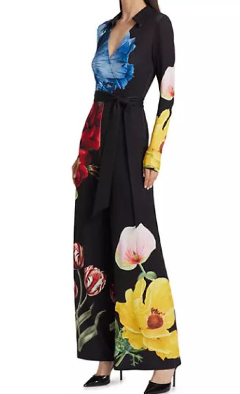 画像3: セール！Alice + Olivia アリスアンドオリビア　 Melinda 花柄ワイドレッグジャンプスーツ  01161 (3)