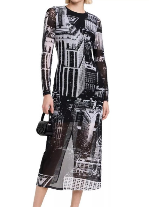 画像1: セール！【 ジェニファーハドソン愛用】Alice + Olivia アリスアンドオリビア Delora Fitted dress   Cityscape  02021 (1)