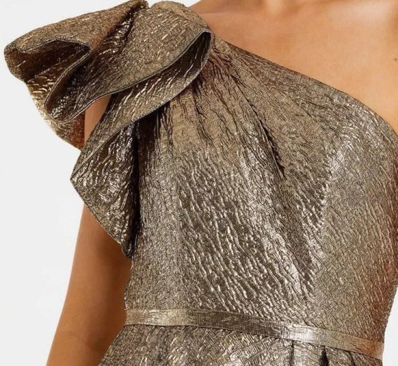 画像3: セール！Mac Duggal マックドゥガル　Metallic One Shoulder Ball Gown  01191 (3)