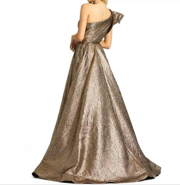 画像2: セール!Mac Duggal マックドゥガル Metallic One Shoulder Ball Gown  01191 (2)