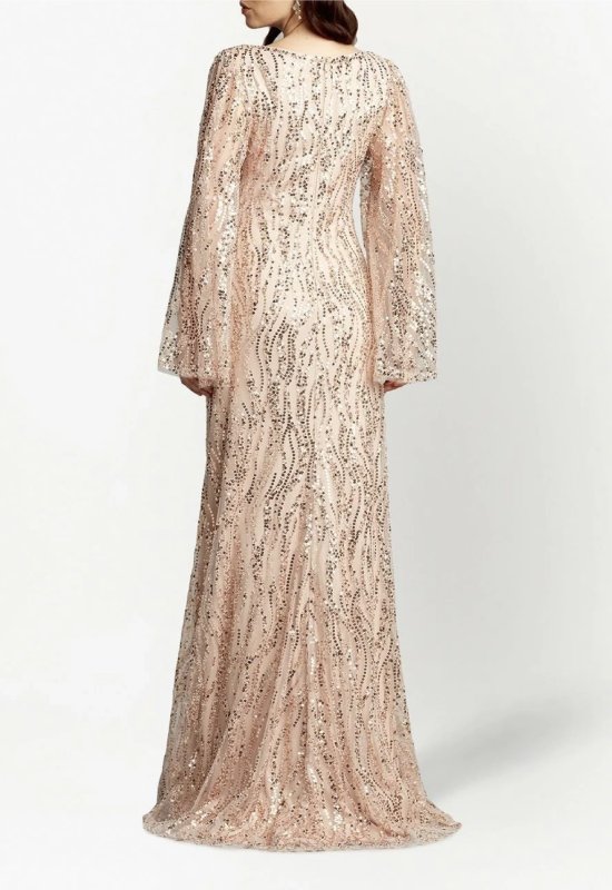 画像3:  セール！Tadashi Shoji  タダシショージ　 Magnolia Embellished Tulle Gown ピンク系   (3)