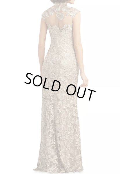 画像4: Tadashi Shoji タダシショージ  QARA EMBROIDERED GOWN ベージュ系 (4)
