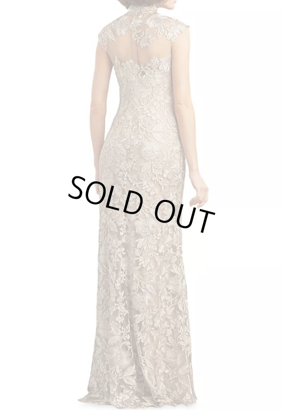 画像4: Tadashi Shoji タダシショージ  QARA EMBROIDERED GOWN　ベージュ系 (4)