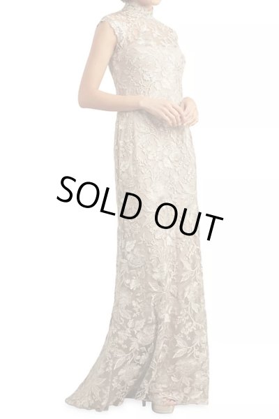 画像5: Tadashi Shoji タダシショージ  QARA EMBROIDERED GOWN ベージュ系 (5)