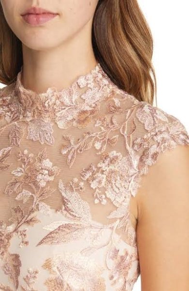 画像3: Tadashi Shoji タダシショージ  QARA EMBROIDERED GOWN ピンク系 (3)