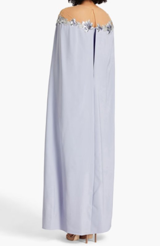 画像2: セール！ Marchesa Notte マルケッサノッテ　Tulle Illusion Cape Dress  ライラック　41901 (2)