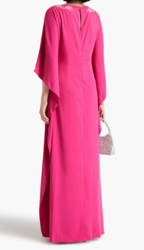 画像2: セール！ Marchesa Notte マルケッサノッテ  Crepe Kaftan Gown ピンク (2)