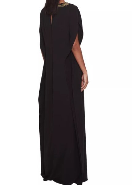 画像2: セール! Marchesa Notte マルケッサノッテ  Crepe Kaftan Gown ブラック (2)