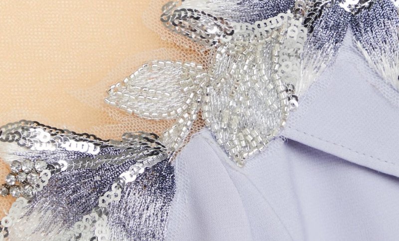 画像3: セール！ Marchesa Notte マルケッサノッテ　Tulle Illusion Cape Dress  ライラック　41901 (3)