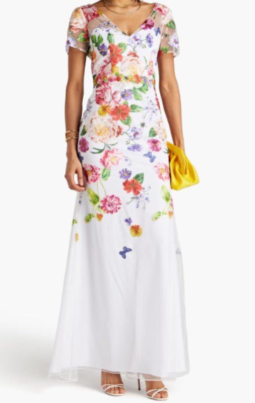 画像1:  セール！Marchesa Notte マルケッサノッテ　Embroidered tulle gown  05035 (1)