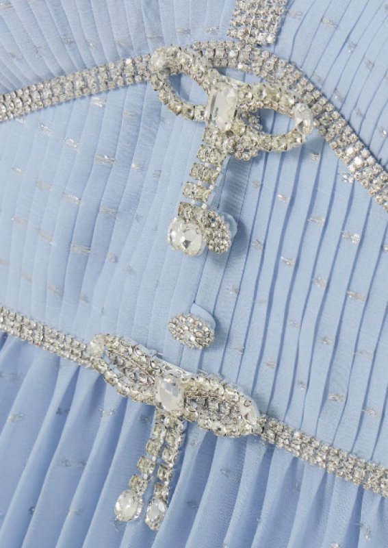 画像3: セール！Self Portrait　セルフポートレート　Crystal-embellished metallic chiffon midi dress  08051 (3)