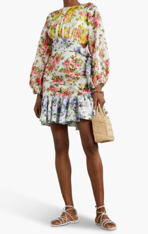 画像1: セール！Zimmermann ジマーマン 　花柄ラッフルミニワンピース (1)