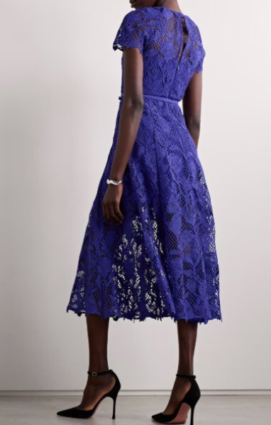 画像2: Self Portrait セルフポートレート Belted guipure lace midi dress (2)