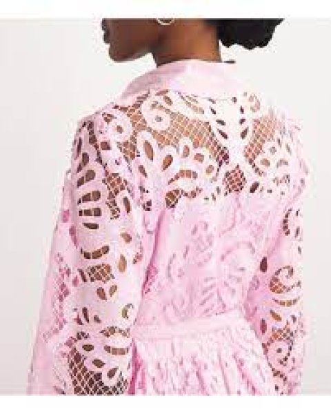 画像3: Self Portrait セルフポートレート Pink Cotton Lace Maxi Dress03262 (3)