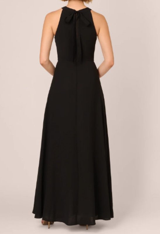 画像2: Adrianna Papell アドリアナパペル  Halter Crepe Overlay Jumpsuit  01311 (2)