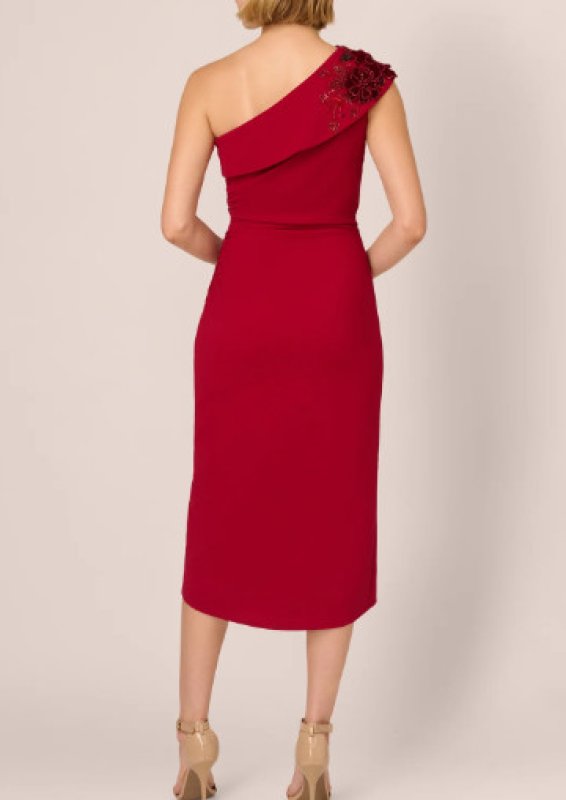 画像4: セール！Adrianna Papell アドリアナパペル　Beaded Crepe One Shoulder Dress (4)