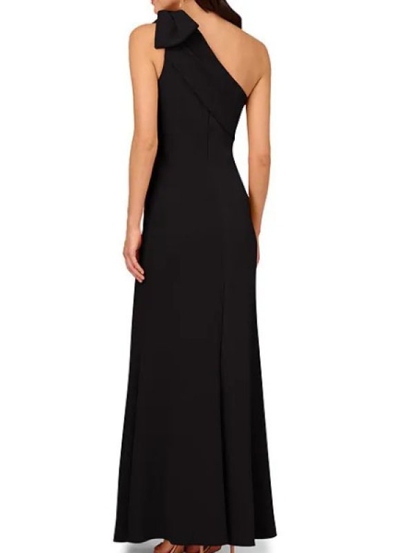 画像2: Adrianna Papell アドリアナパペル　ストレッチクレープワンショルダードレス　ブラック (2)