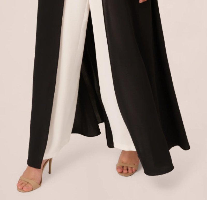 画像3: Adrianna Papell アドリアナパペル  Halter Crepe Overlay Jumpsuit  01311 (3)