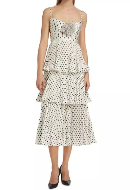 画像1: Self Portrait　セルフポートレート　Polka Dot Tiered Midi-Dress  02272 (1)