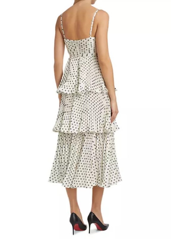 画像2: Self Portrait　セルフポートレート　Polka Dot Tiered Midi-Dress  02272 (2)
