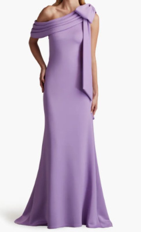 画像1: Tadashi Shoji タダシショージ   cassia ワンショルダー Gown  パープル系  20802 (1)