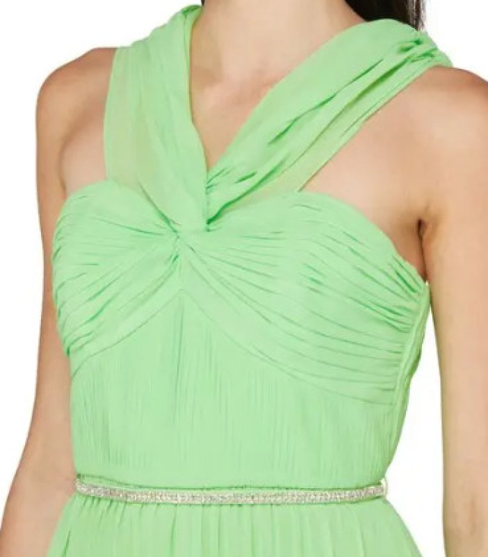 画像4: セール！Self Portrait　セルフポートレート　Green Off Shoulder Chiffon Midi Dress  02201 (4)