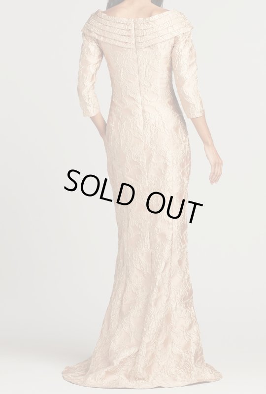 画像3: Tadashi Shoji タダシショージ 　Calder Floral Jacquard Gown  ベージュ系 (3)